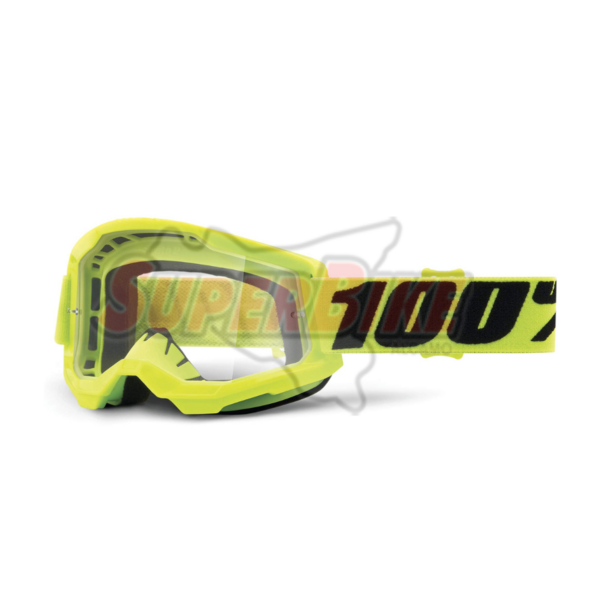 MASCHERA 100% STRATA 2 NEON YELLOW LENTE TRASPARENTE